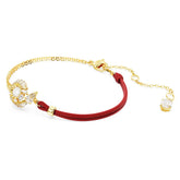 Snake bracelet, Crystal pearl, Mixed cuts, Year of the Snake, Red, Gold-tone plated